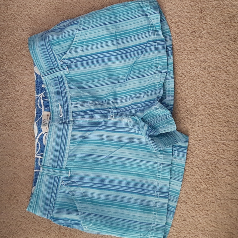 Blue striped shorts